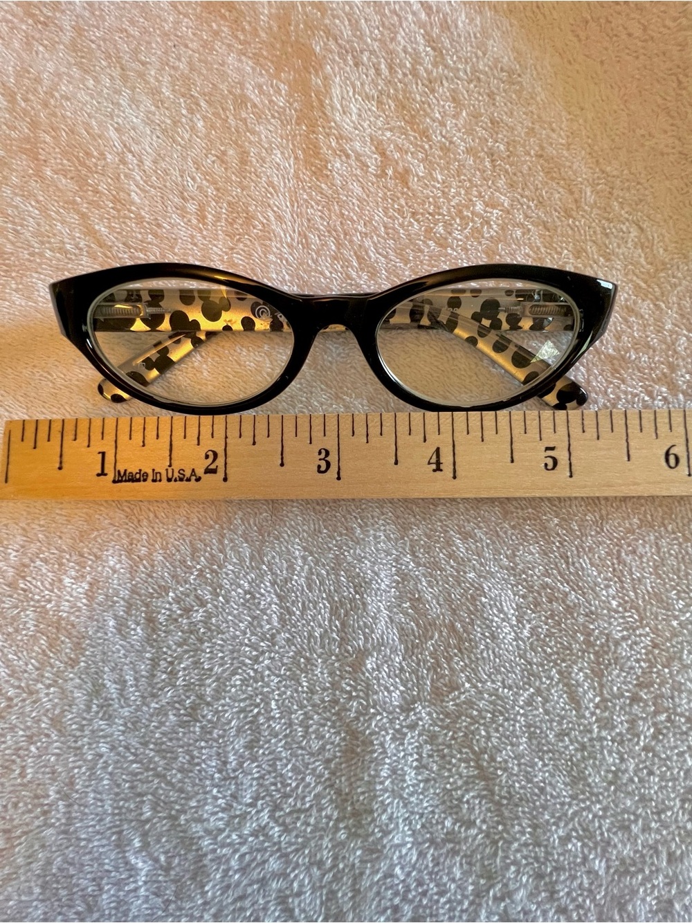 Disney Black Frame Reading Glasses with Gold Tortoiseshell Temples - Picture 7 of 7